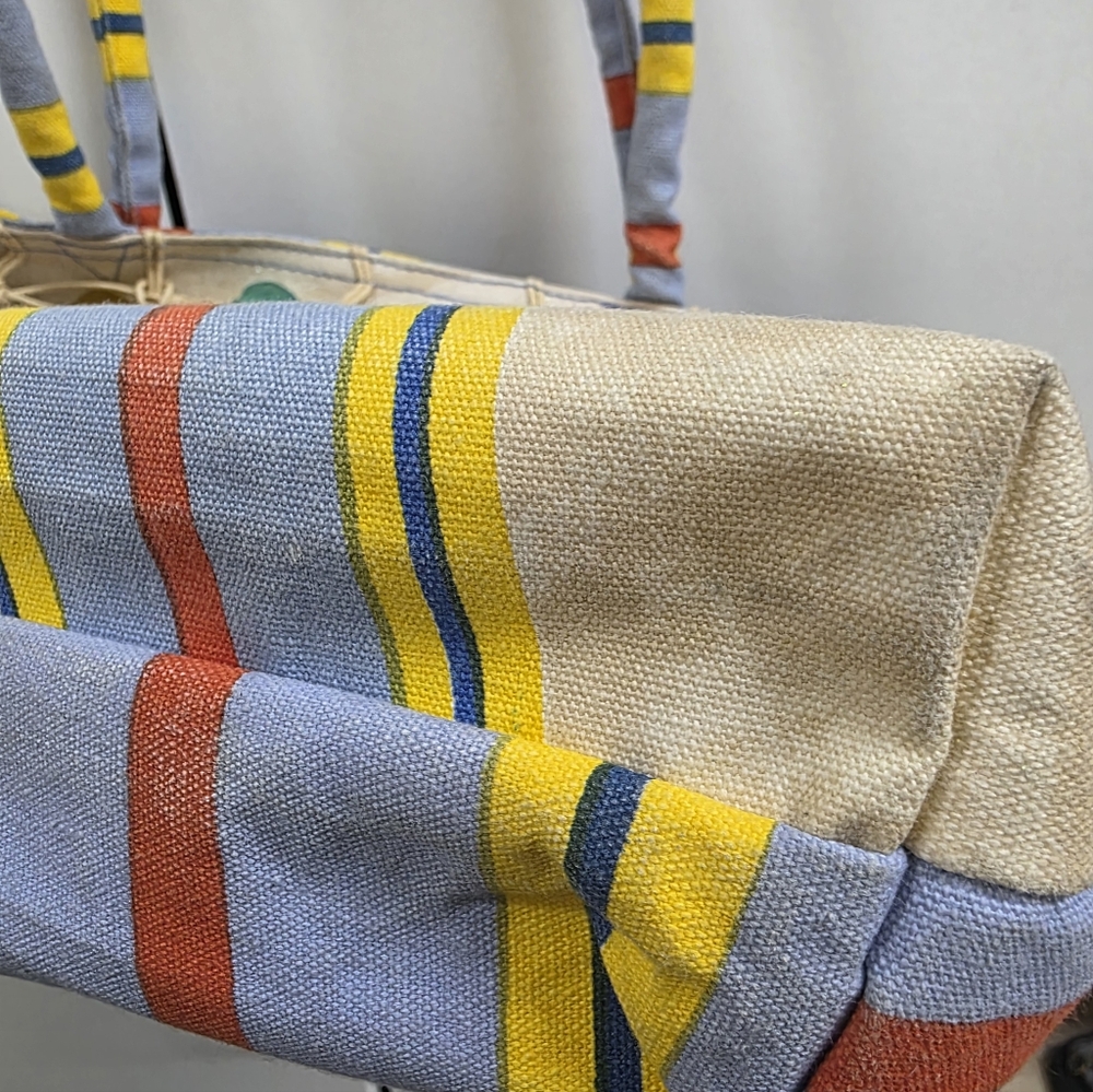 Chic Summer Tote with Blue and Cream Accents - Picture 7 of 7